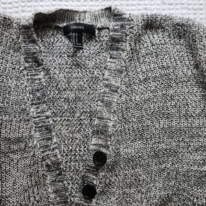 gray black knit cardigan
